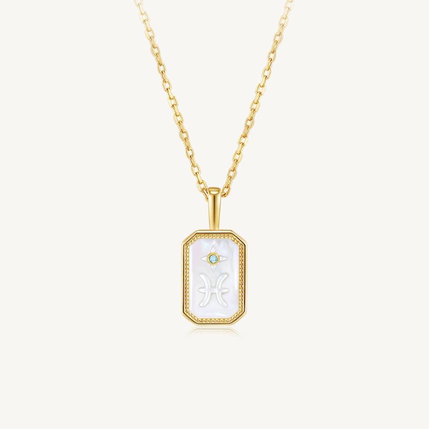 Necklaces | 18K Gold Vermeil Mother Of Pearl Pisces Necklace Jewelry gold