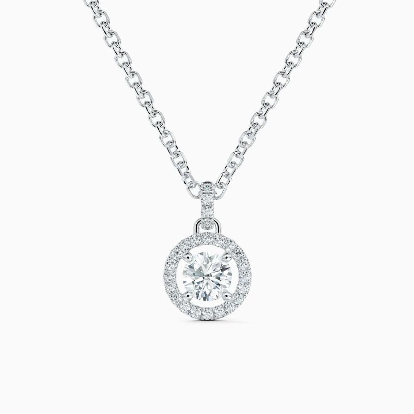 Necklaces | Aura Round Brilliant Diamond Pendant Jewelry Necklaces