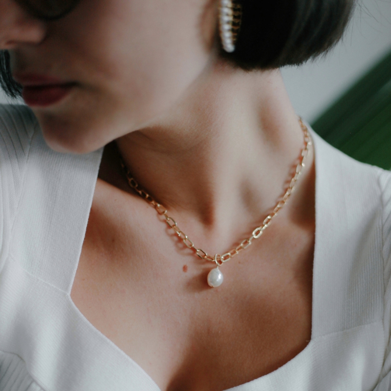 Necklaces | Baroque Pearl Chain Choker Jewelry Necklaces