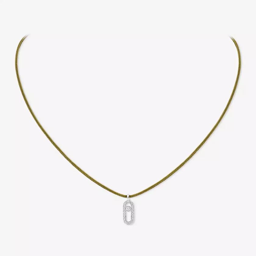 Necklaces |  Care(S) Khaki Cord Pavé Necklace Jewelry Necklaces