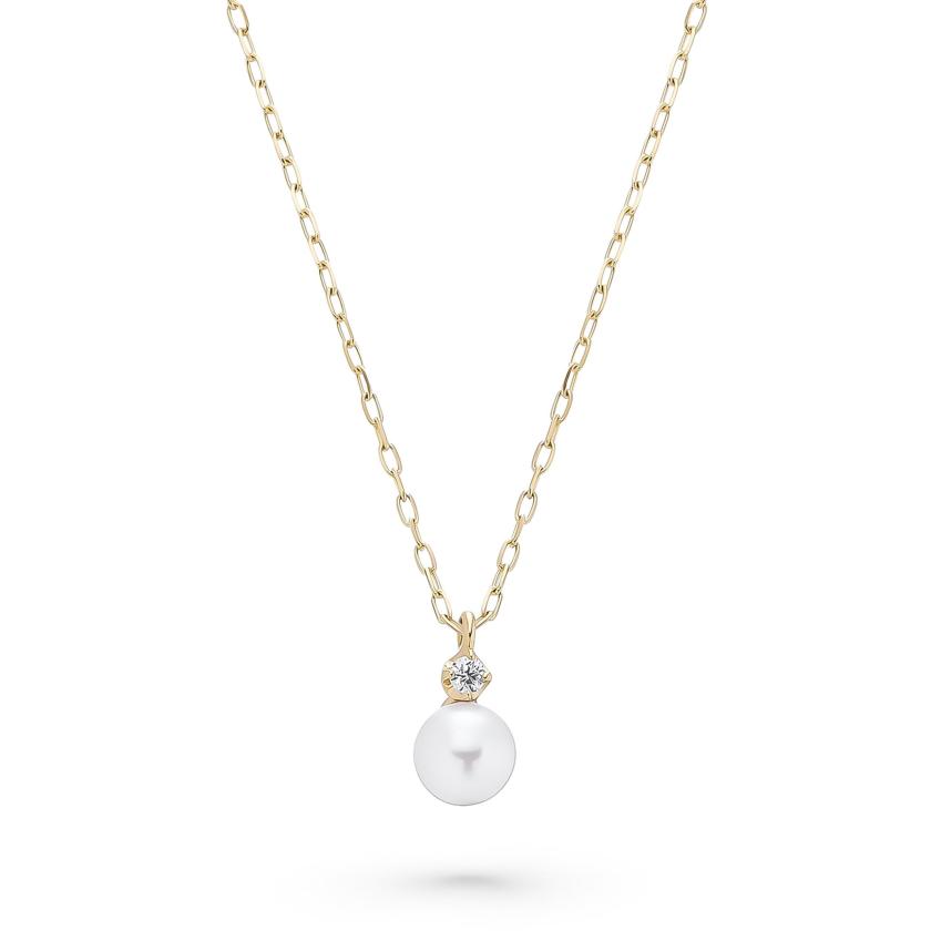 Necklaces | Classic Pearl And Diamond Pendant In 18Ct Yellow Gold Jewelry Necklaces