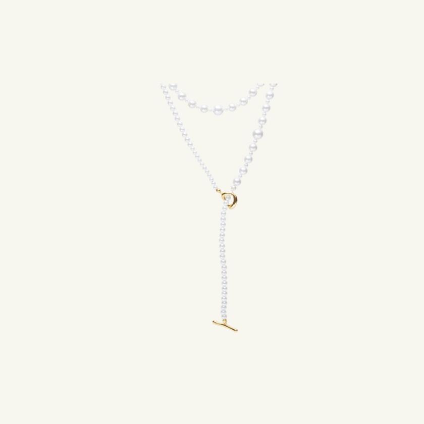 Necklaces | Classic Pearl Ot-Shaped Clasp Long Necklace Jewelry Innocence Age