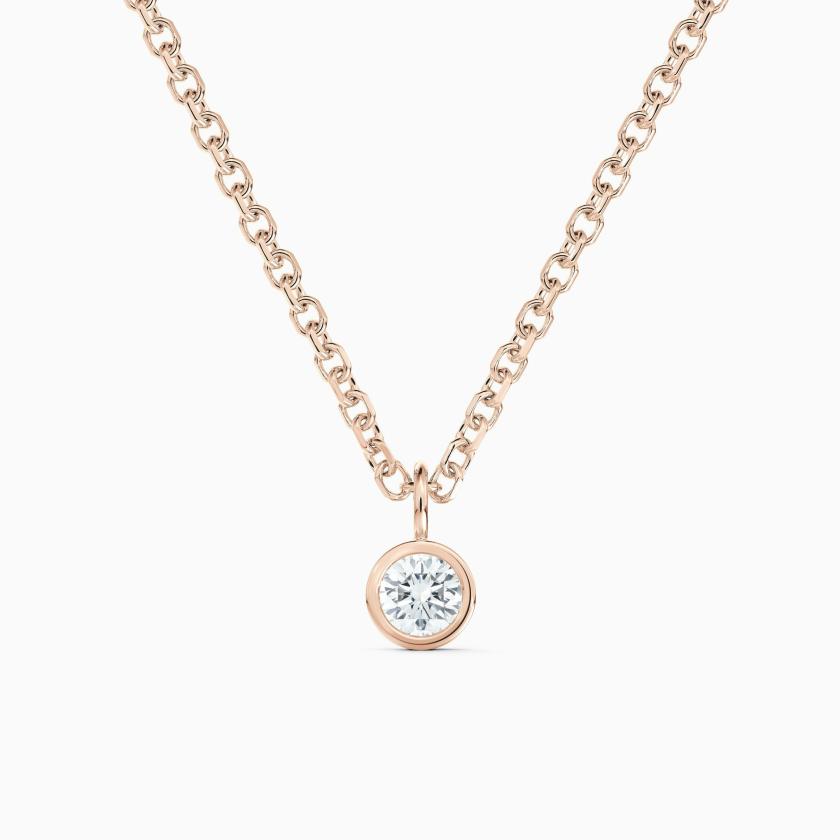 Necklaces | Clea One Diamond Pendant In Rose Gold Jewelry Necklaces