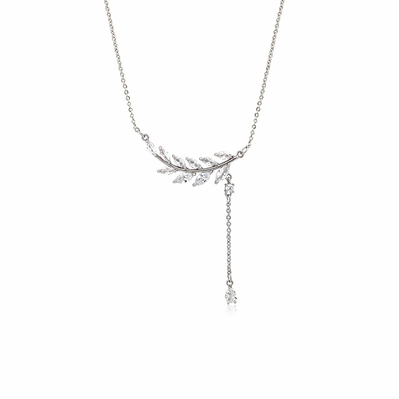 Necklaces | Cubic Zirconia Leaf Necklace Jewelry Necklaces