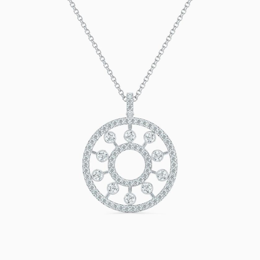 Necklaces | Dewdrop Medallion In White Gold Jewelry Necklaces