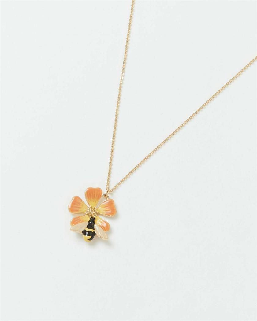 Necklaces | Enamel Flower & Bee Short Necklace Jewelry Necklaces