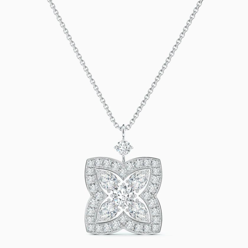 Necklaces | Enchanted Lotus Pendant In White Gold Jewelry Necklaces