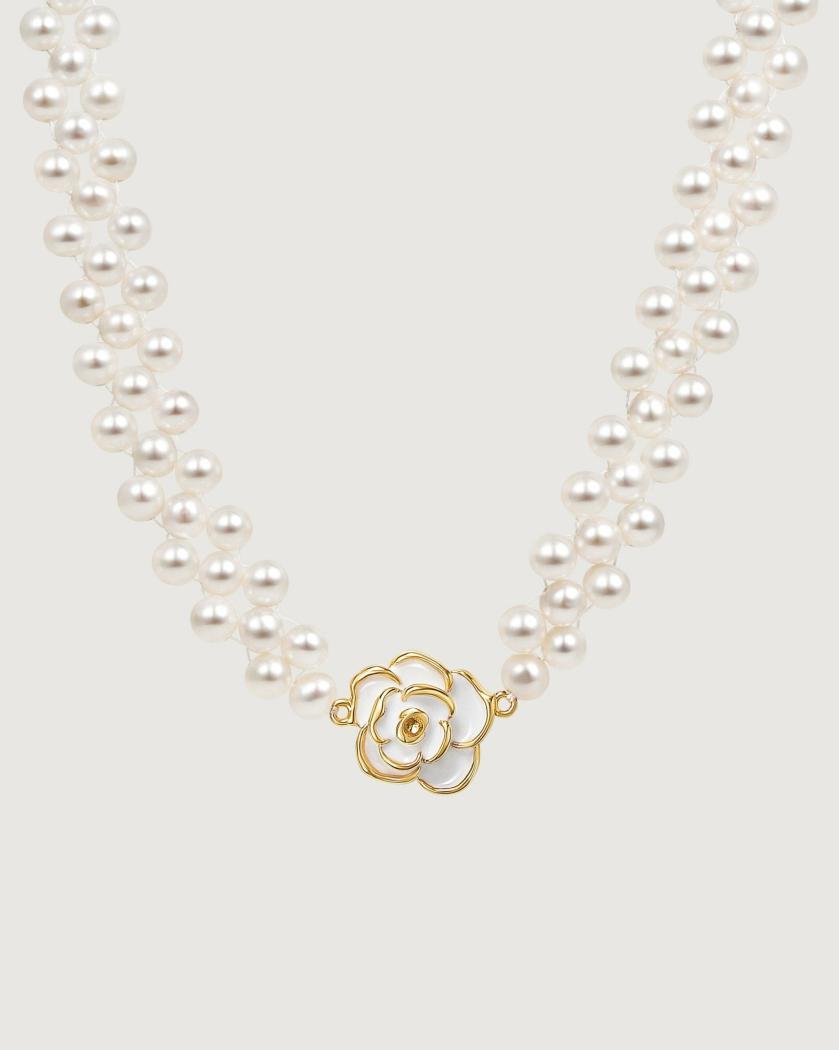 Necklaces | Floriography Camellia Pearl Weaving Necklace Jewelry Necklaces