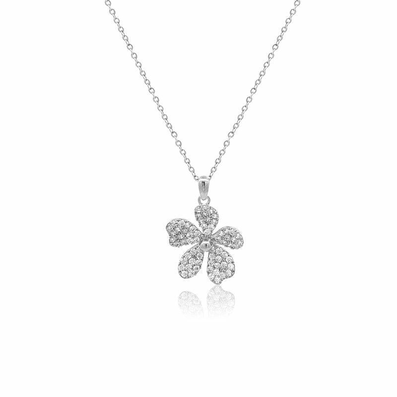 Necklaces | Flower Cubic Zirconia Necklace Jewelry Necklaces