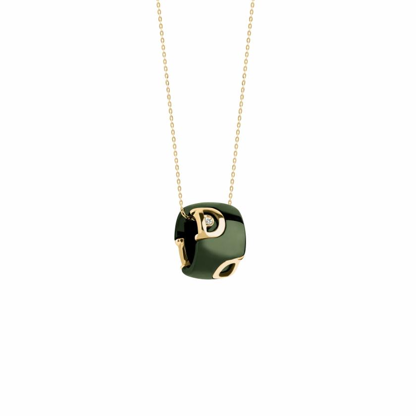 Necklaces | Green Ceramic And Yellow Gold Necklace With Diamond Jewelry Necklaces