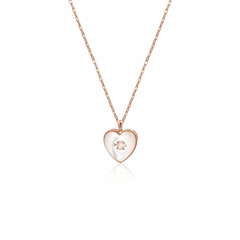 Necklaces | Heart Cubic Zirconia And Mother Of Pearl Necklace Jewelry Necklaces