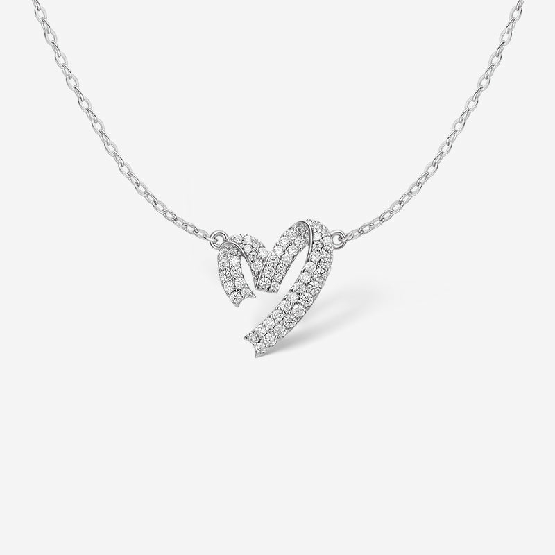 Necklaces | Heart Ribbon Necklace Jewelry Necklaces