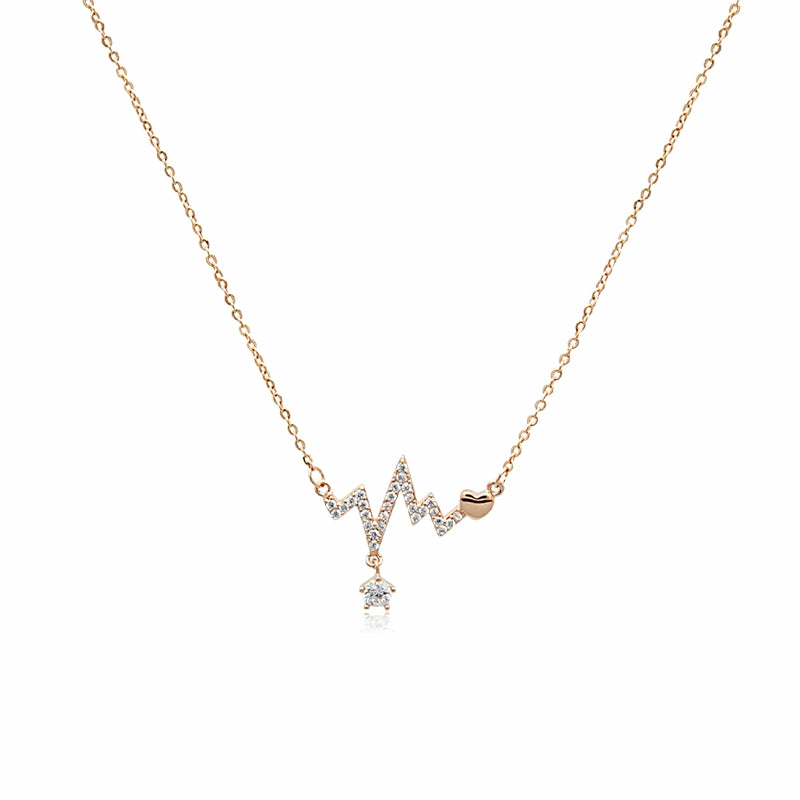 Necklaces | Heartbeat Cubic Zirconia Necklace Jewelry Necklaces