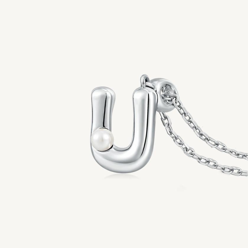 Necklaces | Imprint Sterling Silver Pearl Letter Pendant Necklace-U Jewelry Necklaces