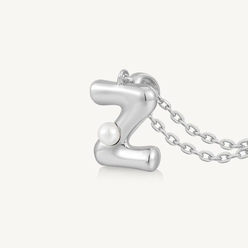 Necklaces | Imprint Sterling Silver Pearl Letter Pendant Necklace-Z Jewelry Necklaces