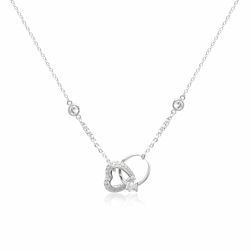 Necklaces | Interlocking Heart & Ring Necklace Jewelry Necklaces