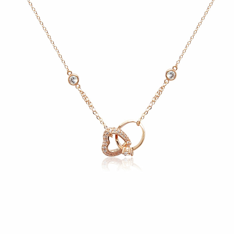 Necklaces | Interlocking Heart & Ring Necklace Jewelry Necklaces