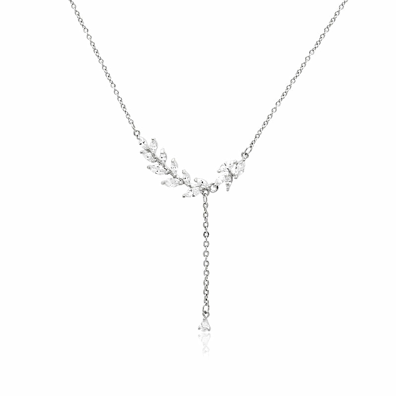 Necklaces | Leaf Cubic Zirconia Necklace Jewelry Necklaces