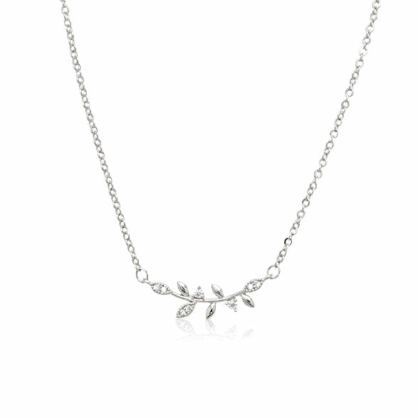 Necklaces | Leaf Cubic Zirconia Necklace Jewelry Necklaces