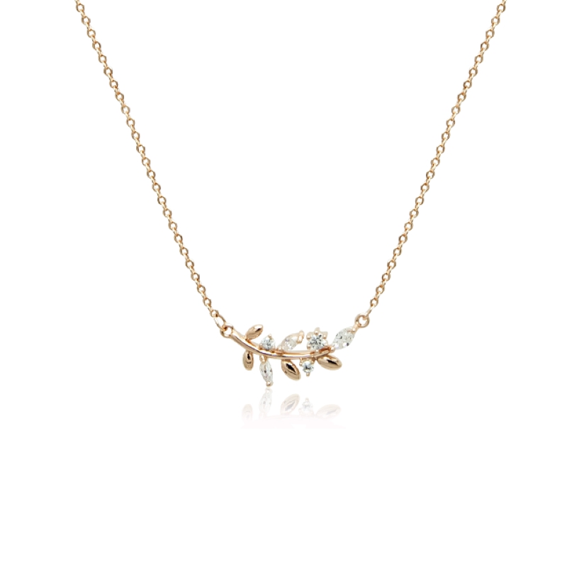 Necklaces | Leaf Cubic Zirconia Necklace Jewelry Necklaces