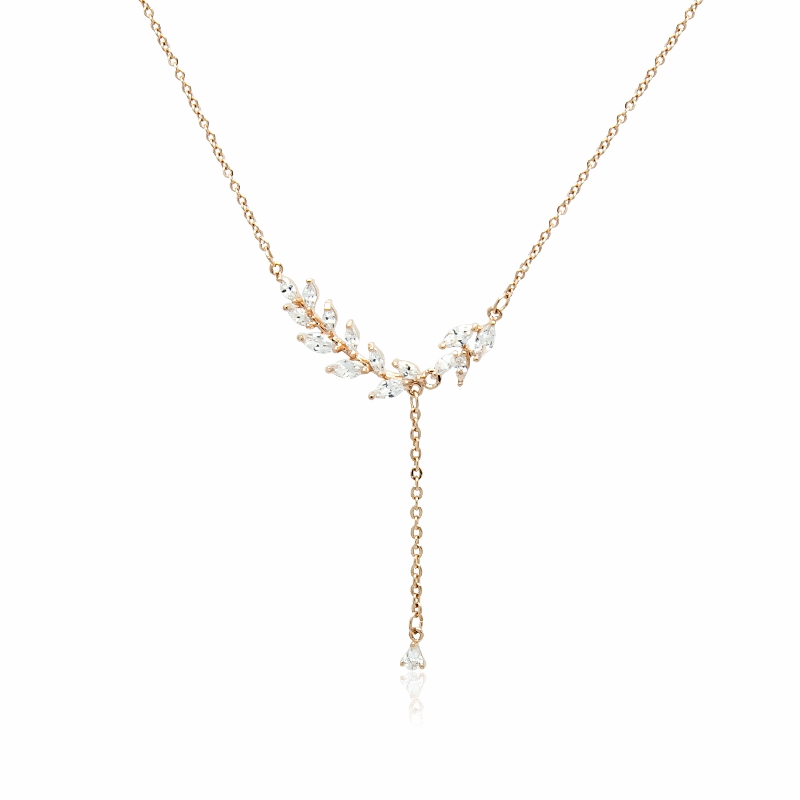 Necklaces | Leaf Cubic Zirconia Necklace Jewelry Necklaces