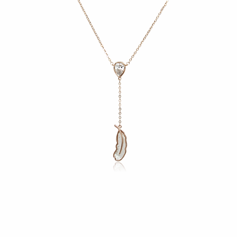 Necklaces | Leaf Mother Of Pearl Necklace Jewelry Necklaces