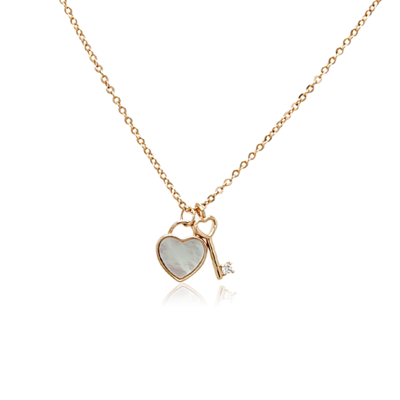 Necklaces | Lock & Key Mother Of Pearl Necklace Jewelry Necklaces