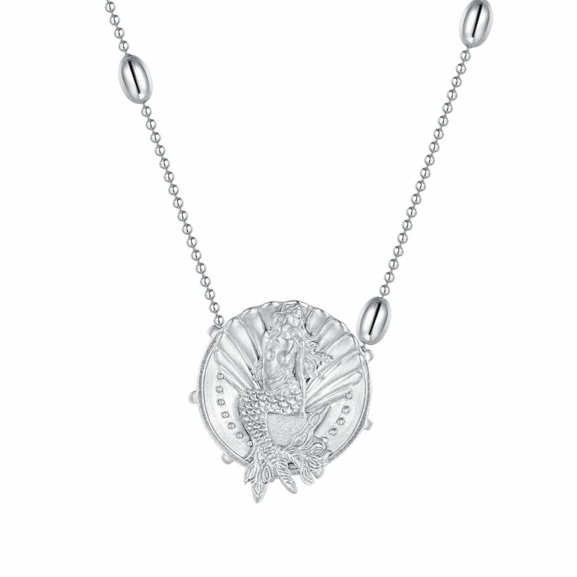 Necklaces | Mermaid / Silver Coin Long Necklace Jewelry Necklaces