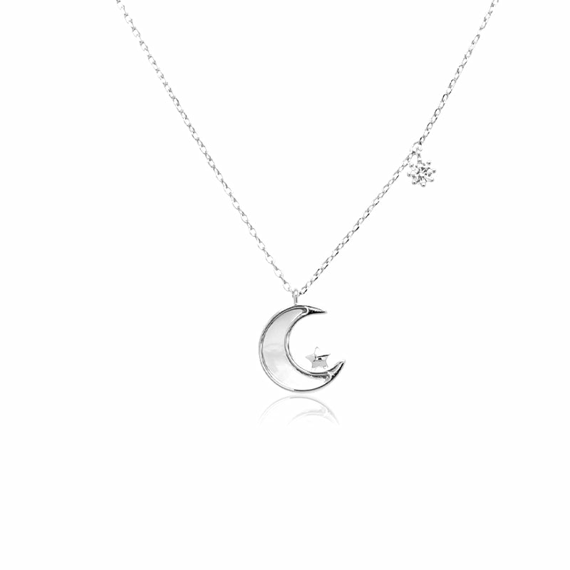 Necklaces | Moon & Star Mother Of Pearl Necklace Jewelry Necklaces