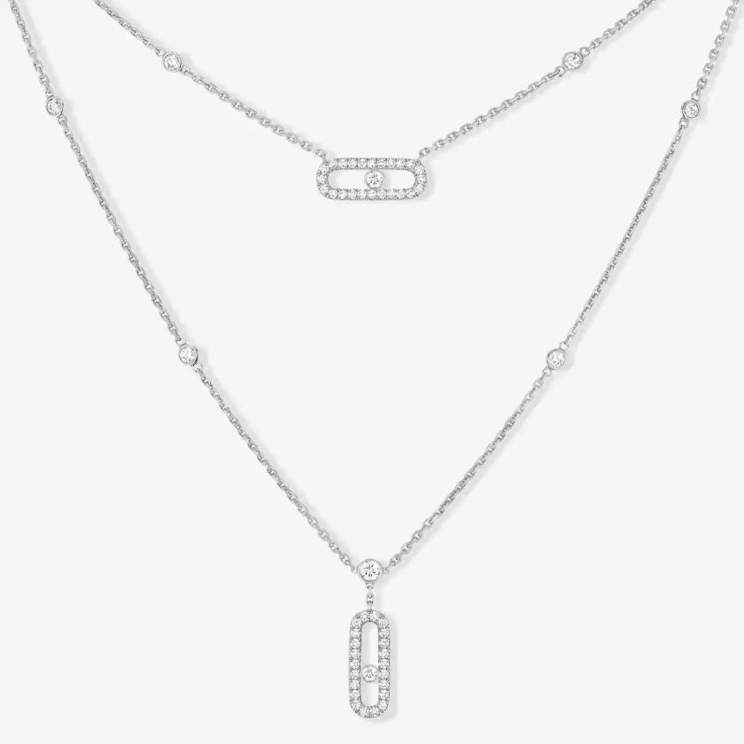 Necklaces | Move Uno 2 Rows Pavé Jewelry Necklaces