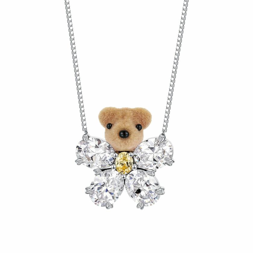 Necklaces | Paradise / Gemstone Flower Bear Necklace Jewelry Necklaces