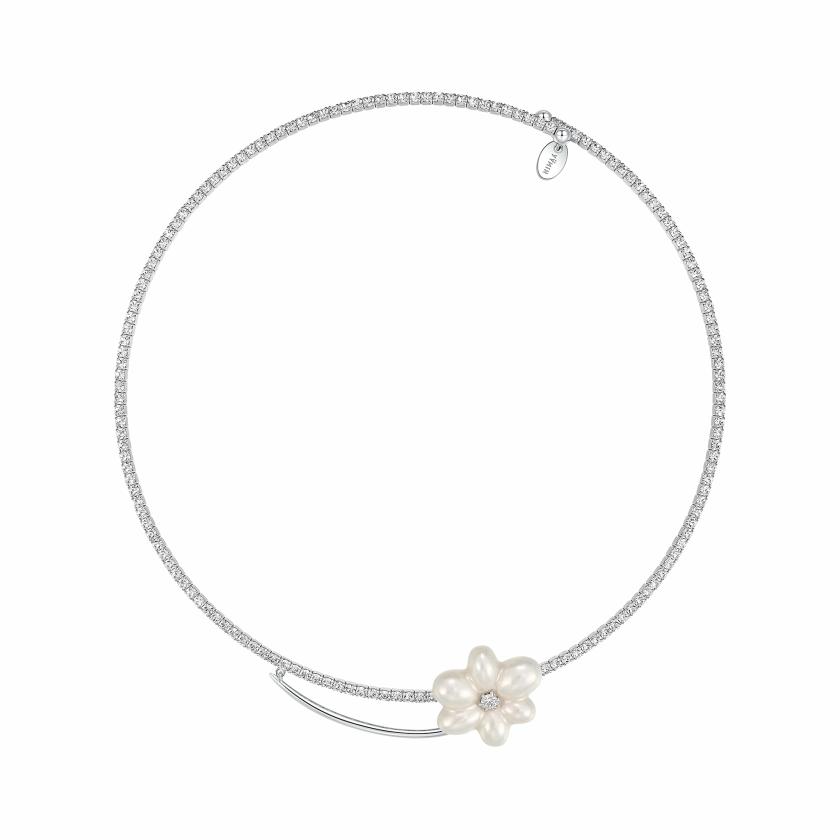 Necklaces | Paradise / Mini Pearlescent Flower Choker Jewelry Necklaces