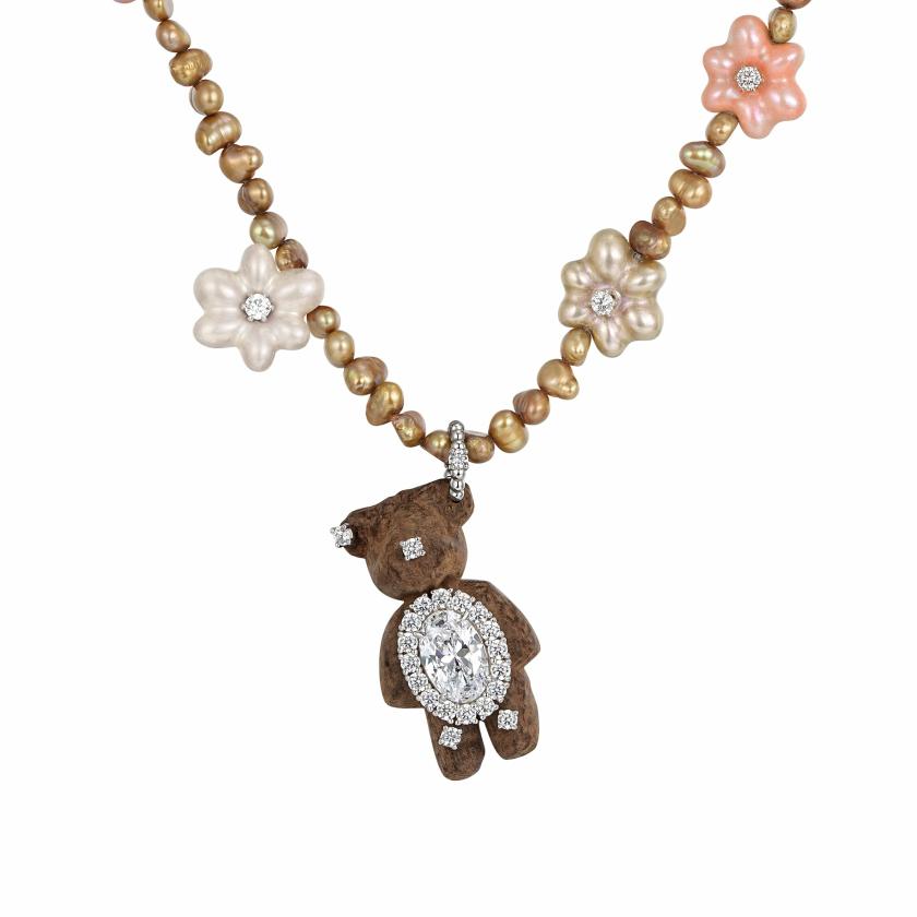 Necklaces | Paradise / Wooden Bear Pearl Flower Necklace Jewelry Necklaces