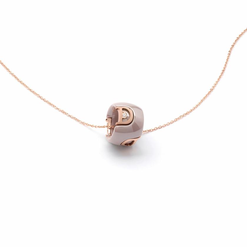 Necklaces | Pink Gold And Cappuccino Ceramic Necklace With Diamond Jewelry Necklaces