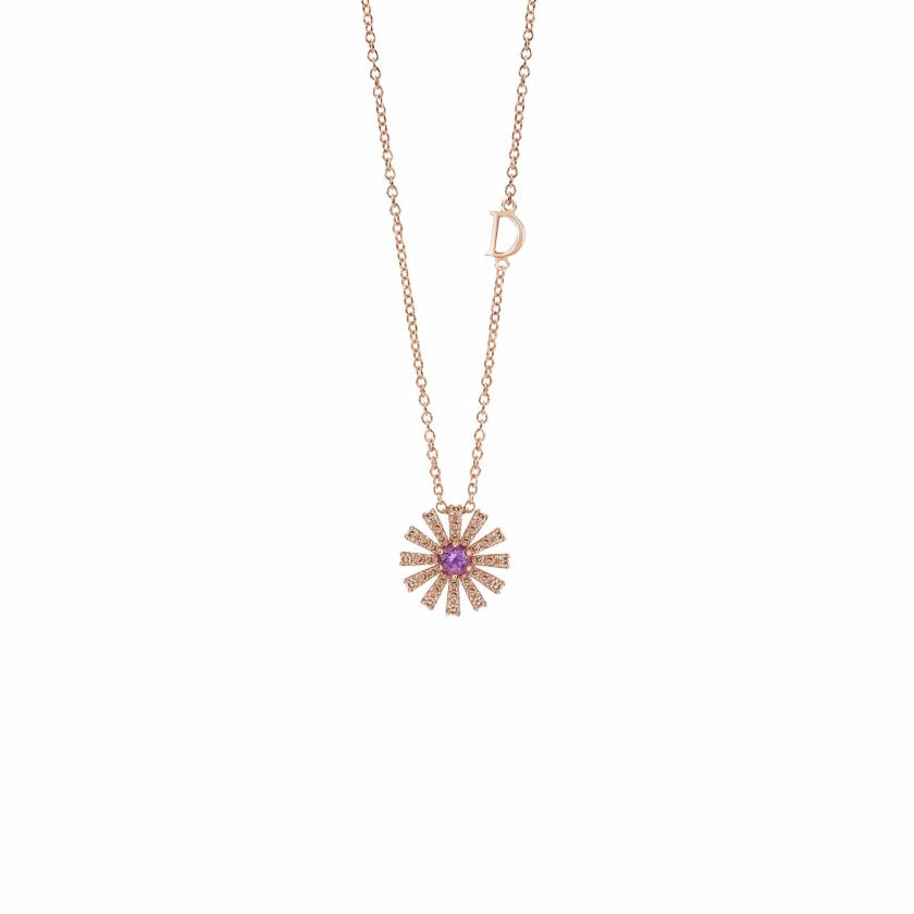 Necklaces | Pink Gold, Brown Diamonds And Amethist Necklace, 12 Mm. Jewelry Necklaces