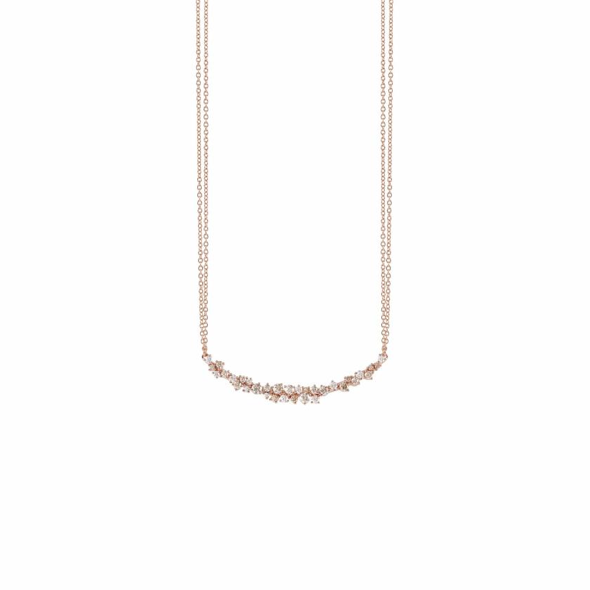 Necklaces | Pink Gold Necklac With White And Brown Diamonds Jewelry Necklaces