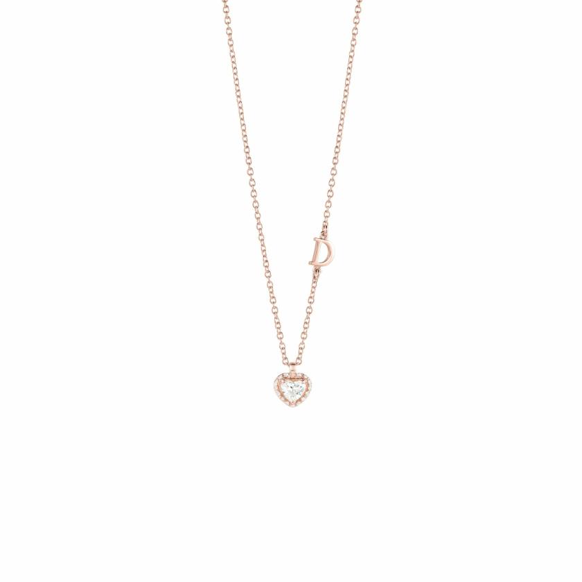 Necklaces | Pink Gold Necklace With Heart-Shaped Diamond Jewelry Necklaces