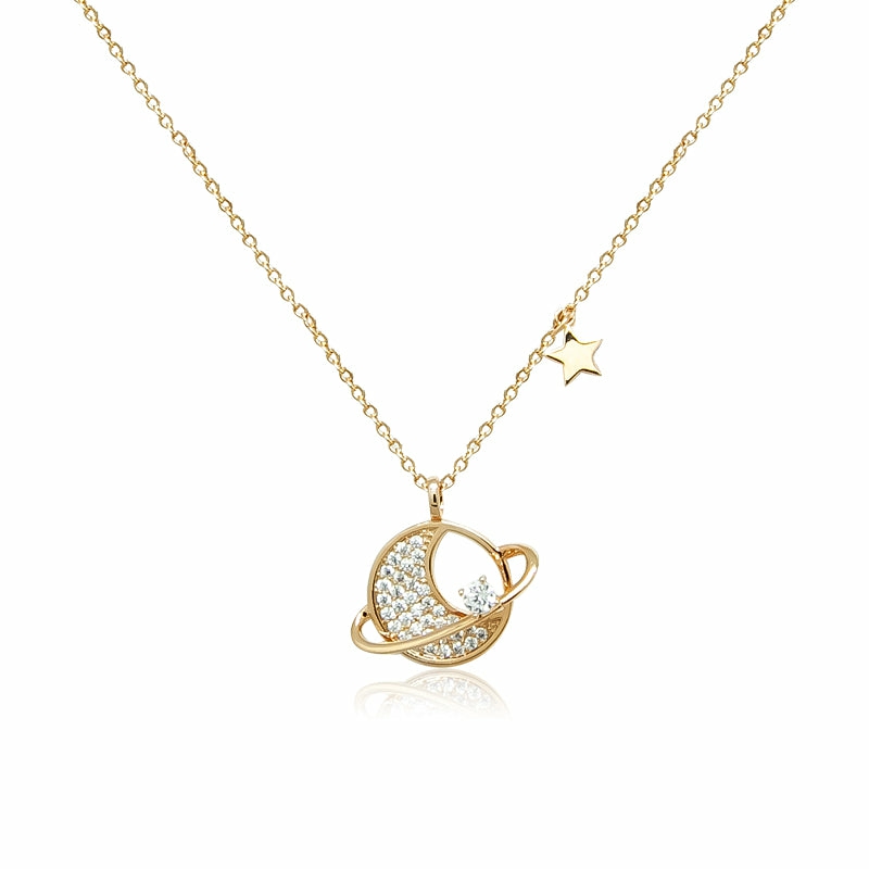 Necklaces | Planet Cubic Zirconia Necklace Jewelry Necklaces