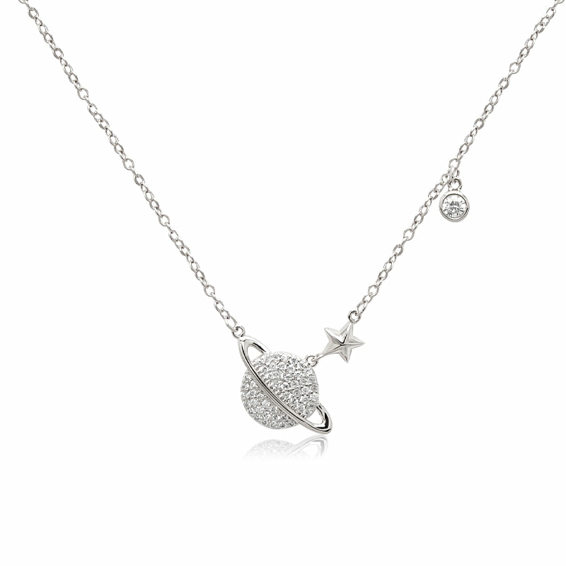 Necklaces | Planet Cubic Zirconia Necklace Jewelry Necklaces