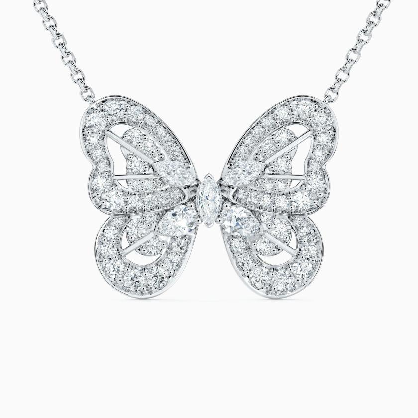 Necklaces | Portraits Of Nature Butterfly Pendant In White Gold Jewelry Necklaces