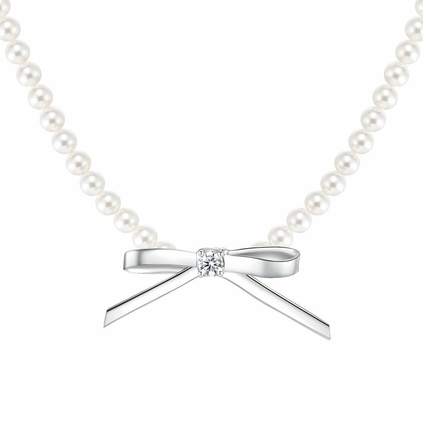 Necklaces | Ripple / Metal Bowknot Pearl Necklace Jewelry Necklaces