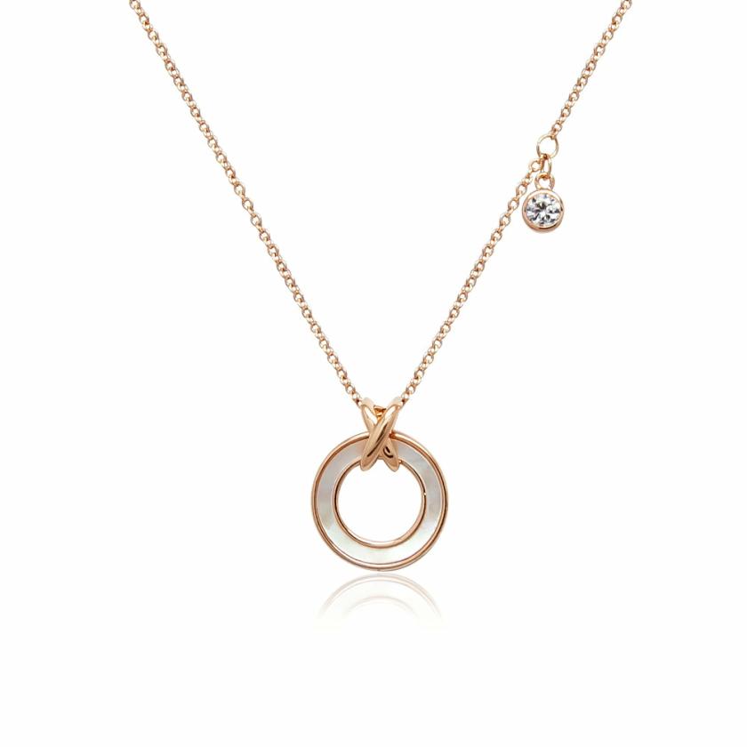 Necklaces | Round Mother Of Pearl Necklace Jewelry Gold & Rosegold