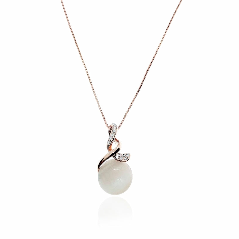 Necklaces | Round Simulated Moonstone Necklace Jewelry Necklaces