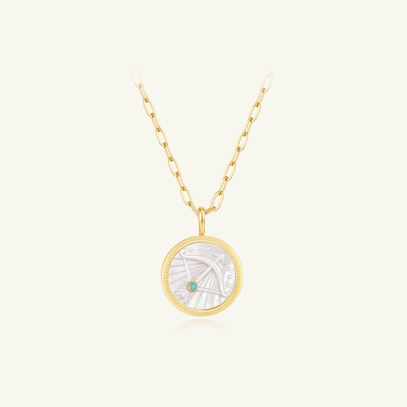 Necklaces | Round Zodiac Sign Pendant Necklace Jewelry Aries