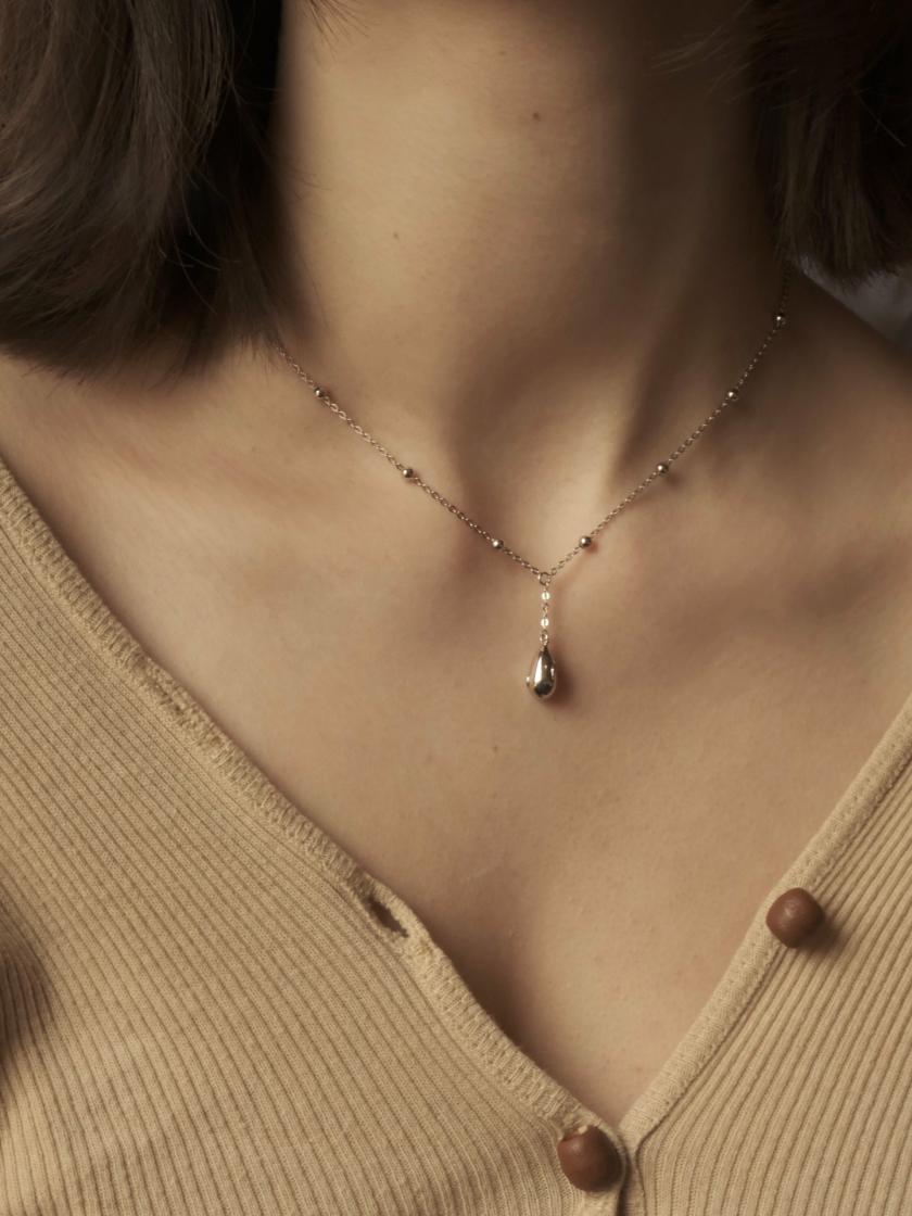 Necklaces | Single Layer Water Drop Silver Necklace Jewelry Necklaces