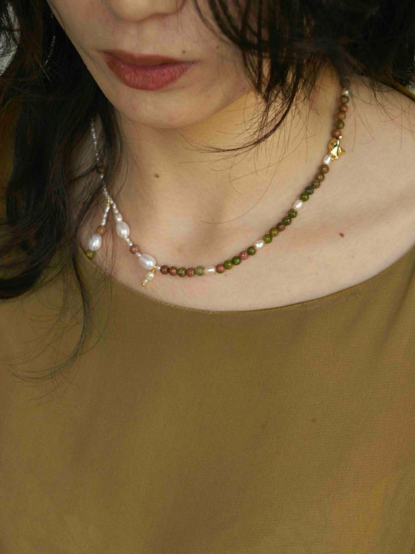 Necklaces | Unakite Pearl Necklace Jewelry gold