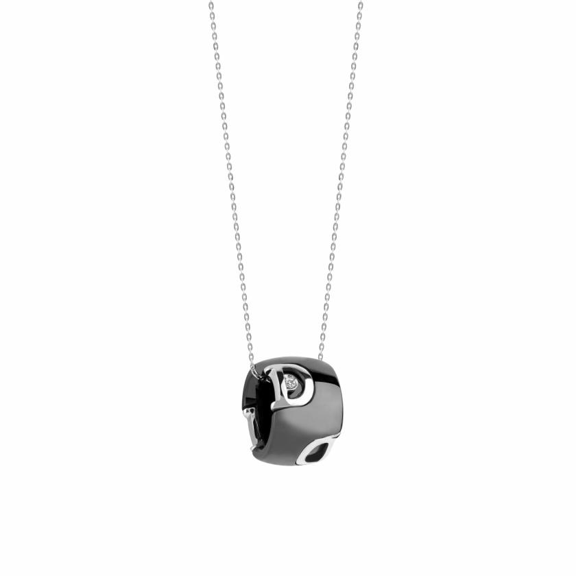 Necklaces | White Gold And Black Ceramic Necklace With Diamond Jewelry Necklaces