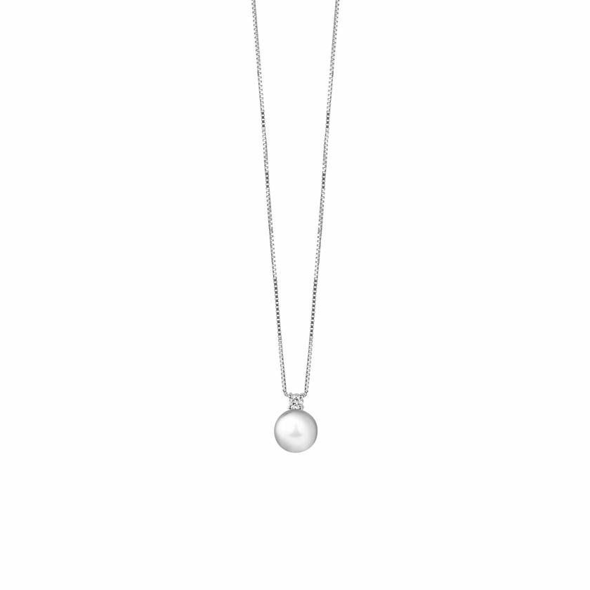 Necklaces | White Gold, Diamond And Pearl Necklace Jewelry Necklaces