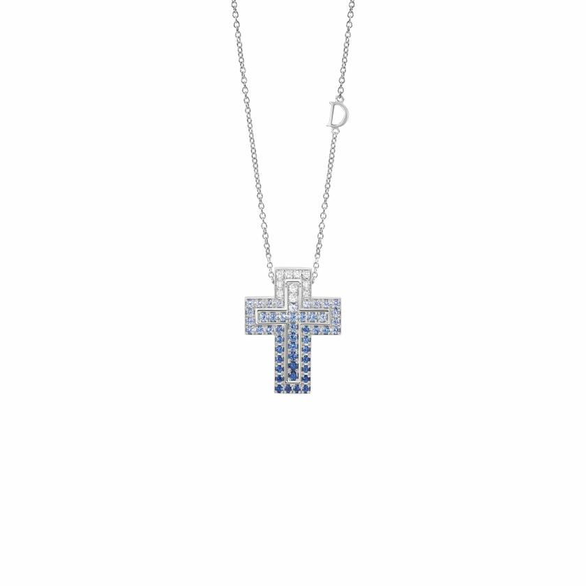 Necklaces | White Gold, Diamonds And Sapphires Necklace Jewelry Necklaces