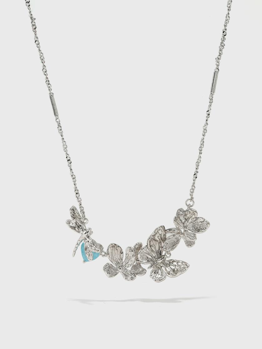 Necklaces | Zircon Butterfly Flower And Dragonfly Necklace Jewelry gold